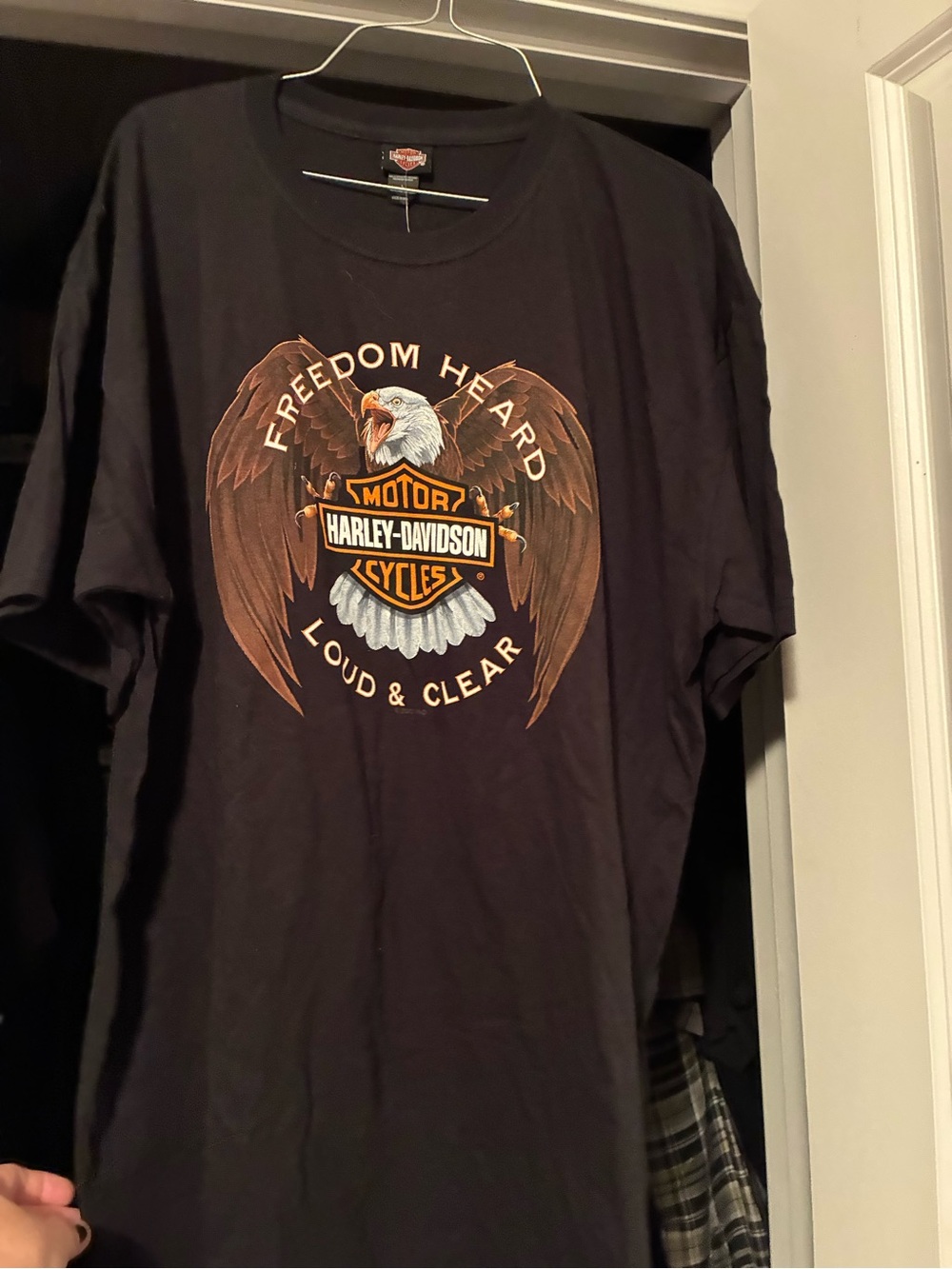 Harley-Davidson Black Short-Sleeve Eagle Graphic Tee with Orange Accents
